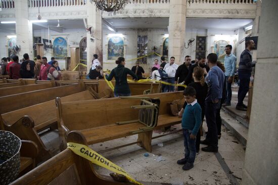Explosion at St. George's Church in Tanta, Egypt