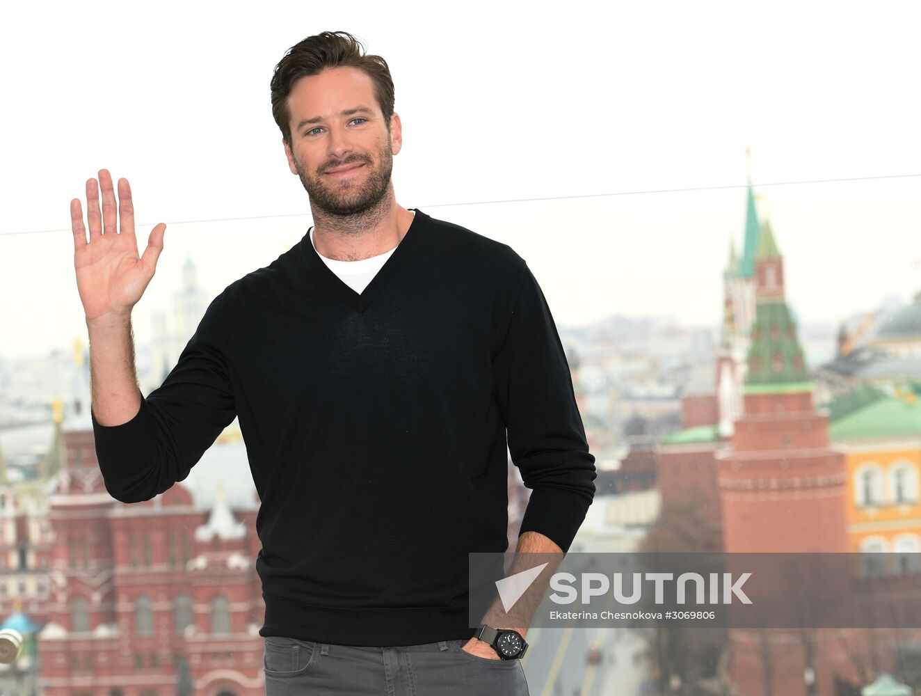 News conference with Hollywood actor Armie Hammer