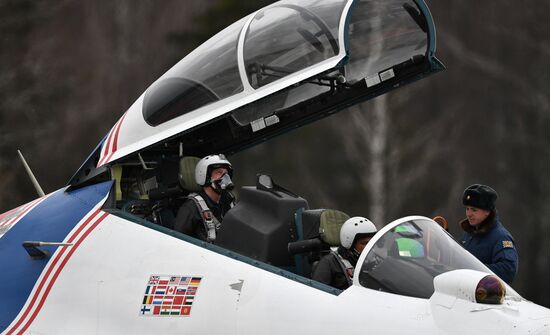 Rehearsal of Victory Day parade air show