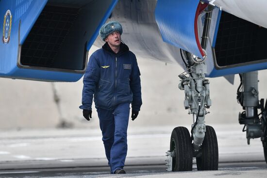 Rehearsal of Victory Day parade air show