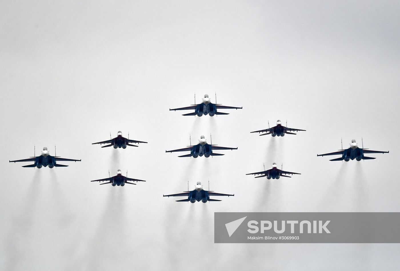 Rehearsal of Victory Day parade air show