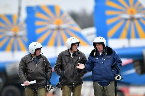 Rehearsal of Victory Day parade air show