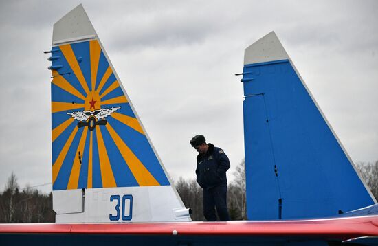 Rehearsal of Victory Day parade air show
