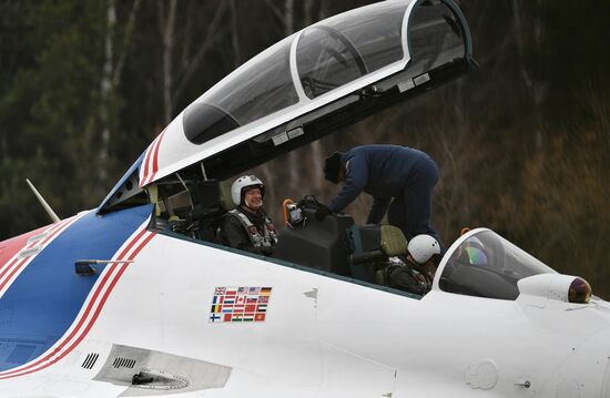 Rehearsal of aerial part of Victory Parade