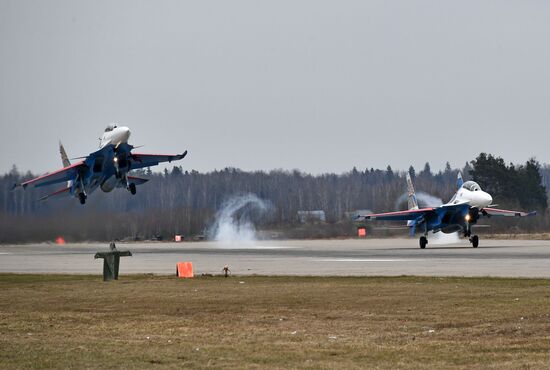 Rehearsal of aerial part of Victory Parade