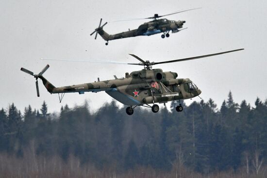Rehearsal of aerial part of Victory Parade