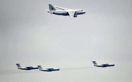 Rehearsal of aerial part of Victory Parade