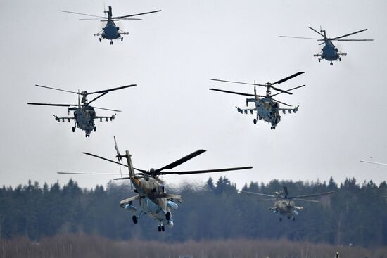 Rehearsal of aerial part of Victory Parade