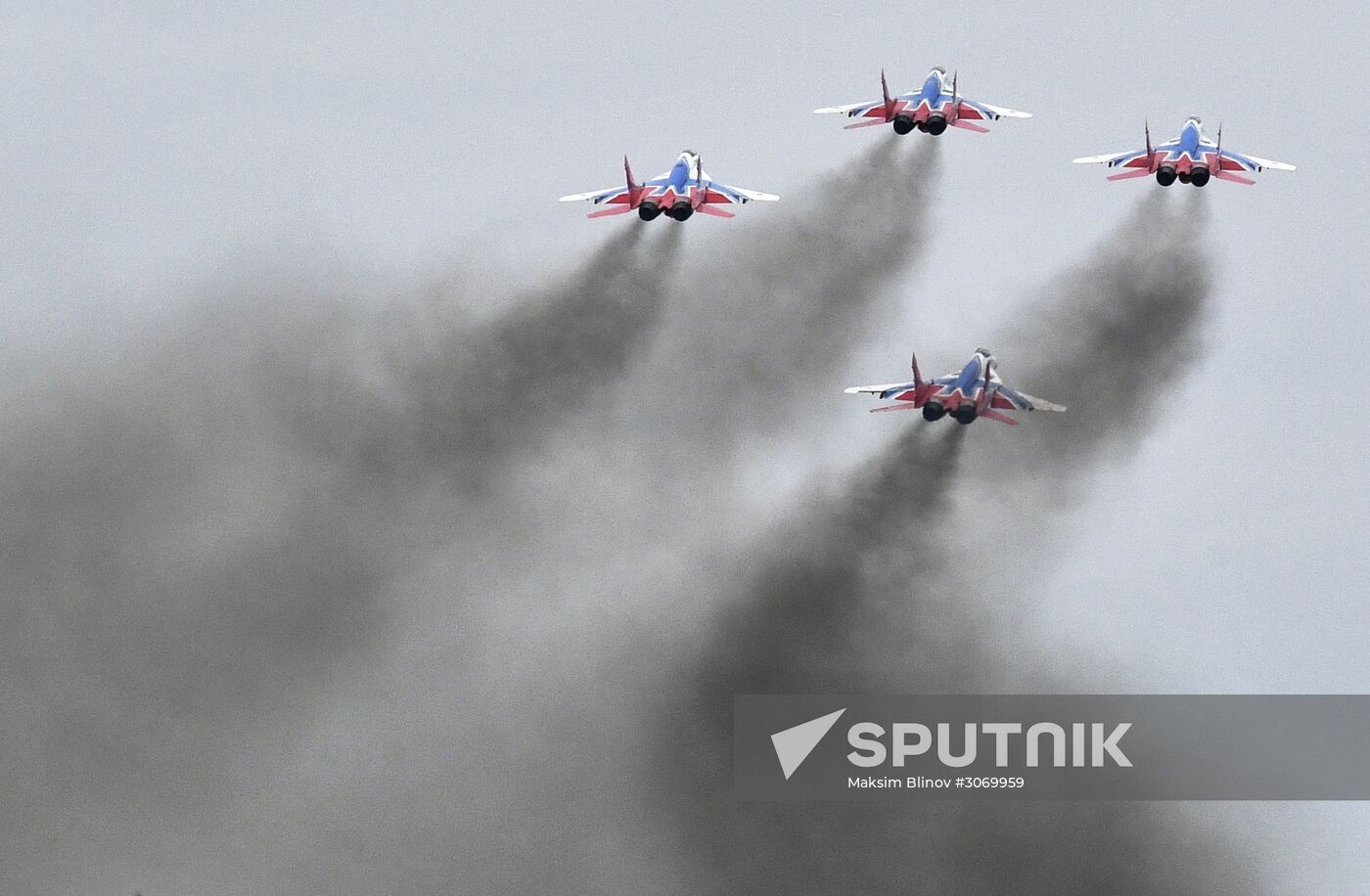 Rehearsal of aerial part of Victory Parade