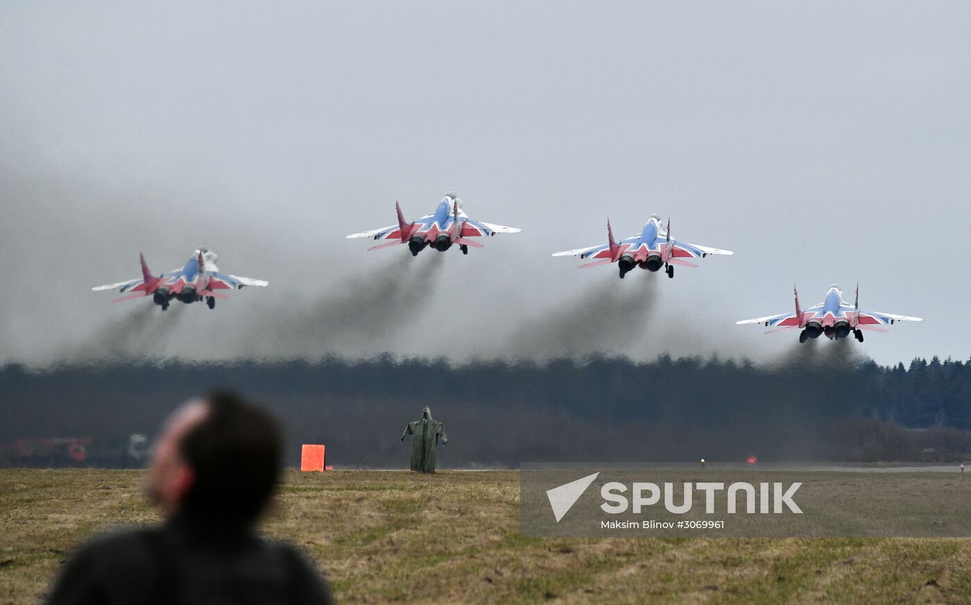 Rehearsal of aerial part of Victory Parade