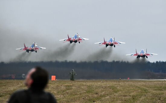 Rehearsal of aerial part of Victory Parade