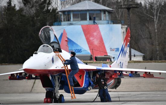 Rehearsal of aerial part of Victory Parade