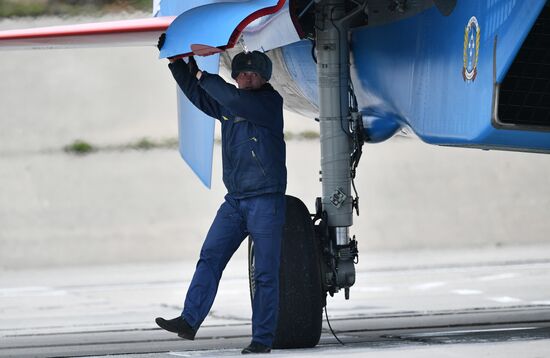 Rehearsal of aerial part of Victory Parade