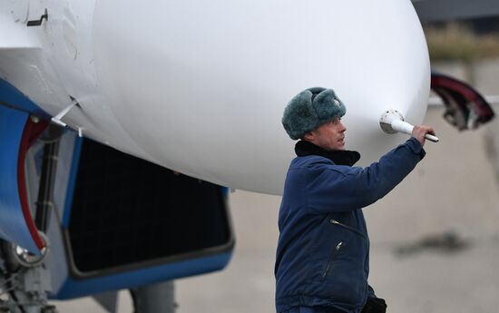Rehearsal of aerial part of Victory Parade
