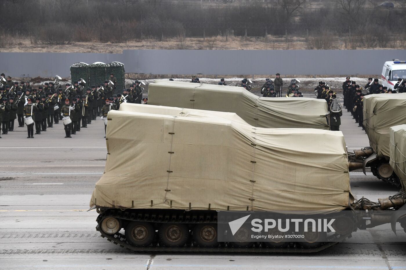 Joint Victory Day drills of combined parade unit, mechanized column and lineup of aircraft