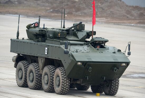 Joint Victory Day drills of combined parade unit, mechanized column and lineup of aircraft