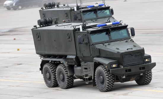 Joint Victory Day drills of combined parade unit, mechanized column and lineup of aircraft