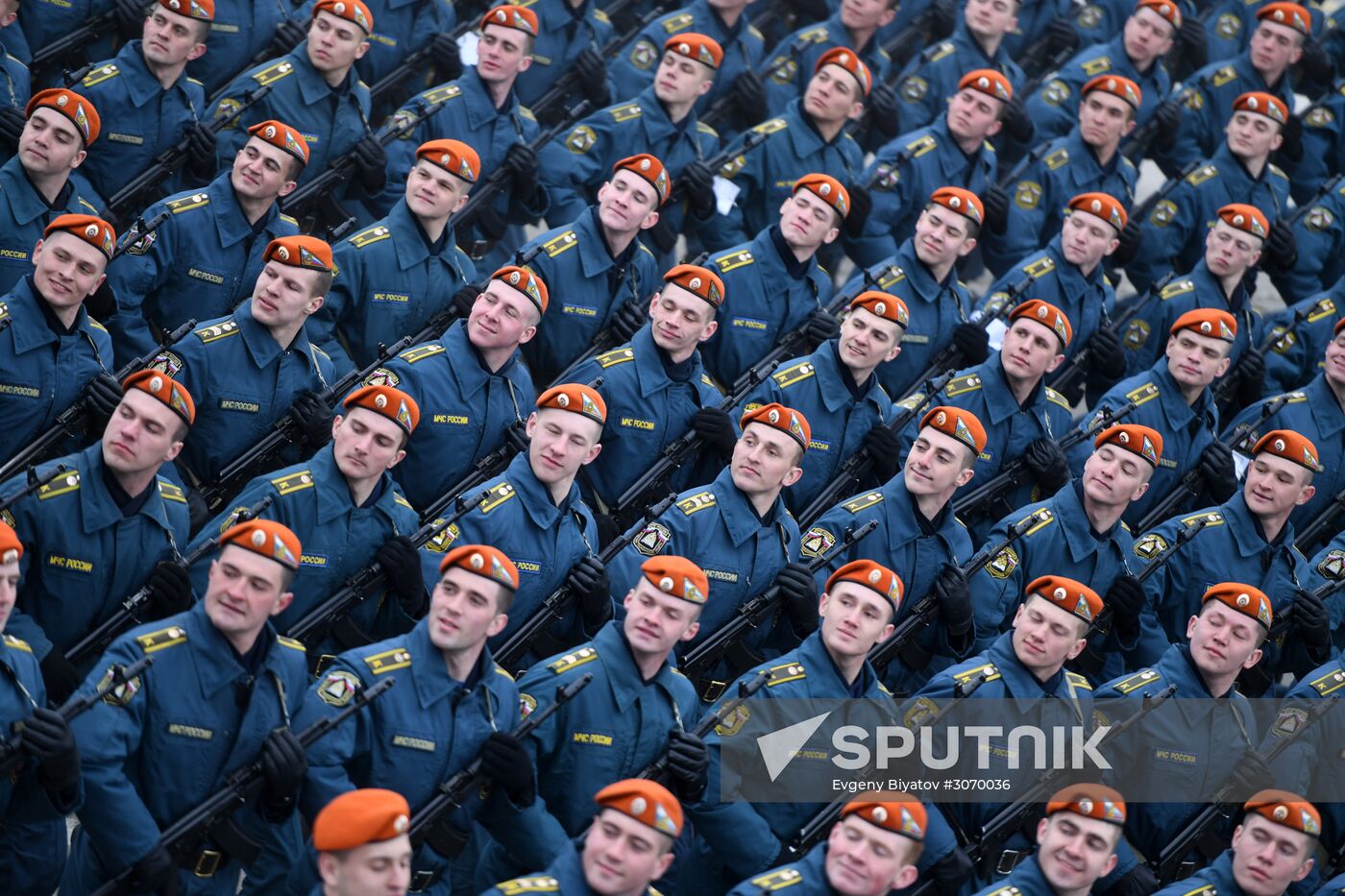 Joint Victory Day drills of combined parade unit, mechanized column and lineup of aircraft