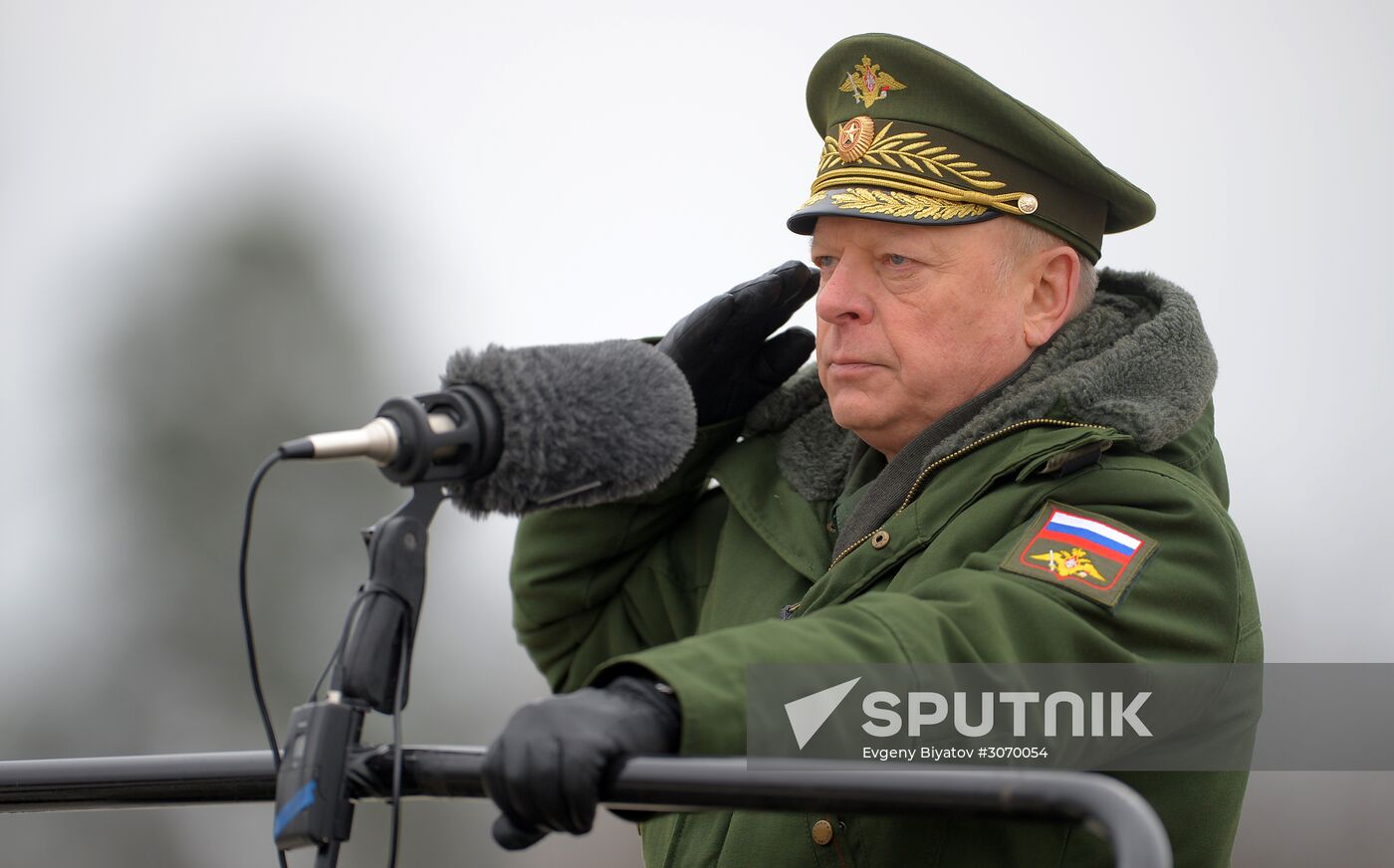 Joint Victory Day drills of combined parade unit, mechanized column and lineup of aircraft