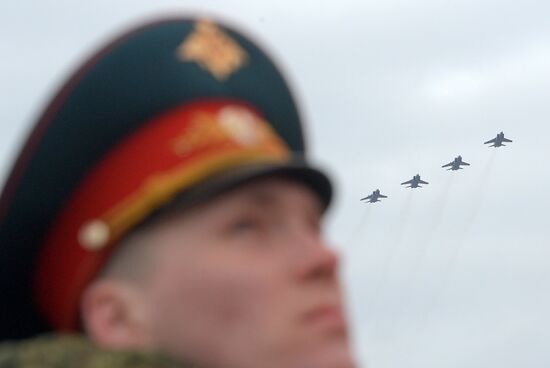 Rehearsal of aerial part of Victory Parade