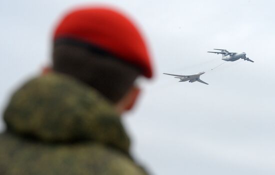 Rehearsal of aerial part of Victory Parade