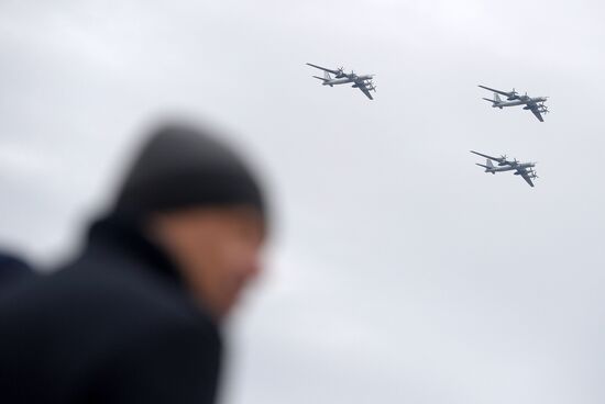 Rehearsal of aerial part of Victory Parade