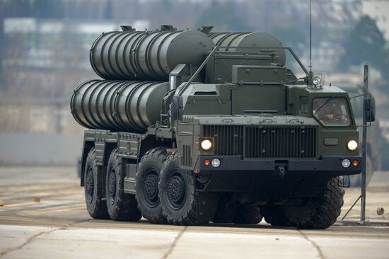 Joint Victory Day drills of combined parade unit, mechanized column and lineup of aircraft