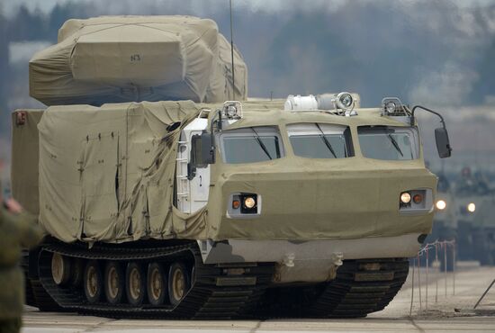 Joint Victory Day drills of combined parade unit, mechanized column and lineup of aircraft