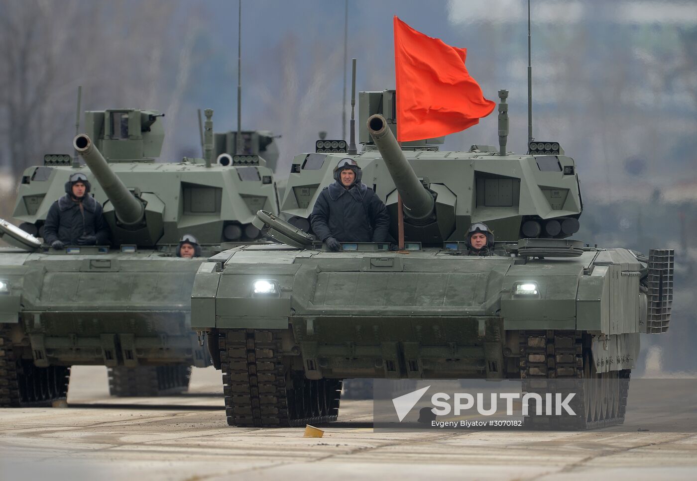 Joint Victory Day drills of combined parade unit, mechanized column and lineup of aircraft