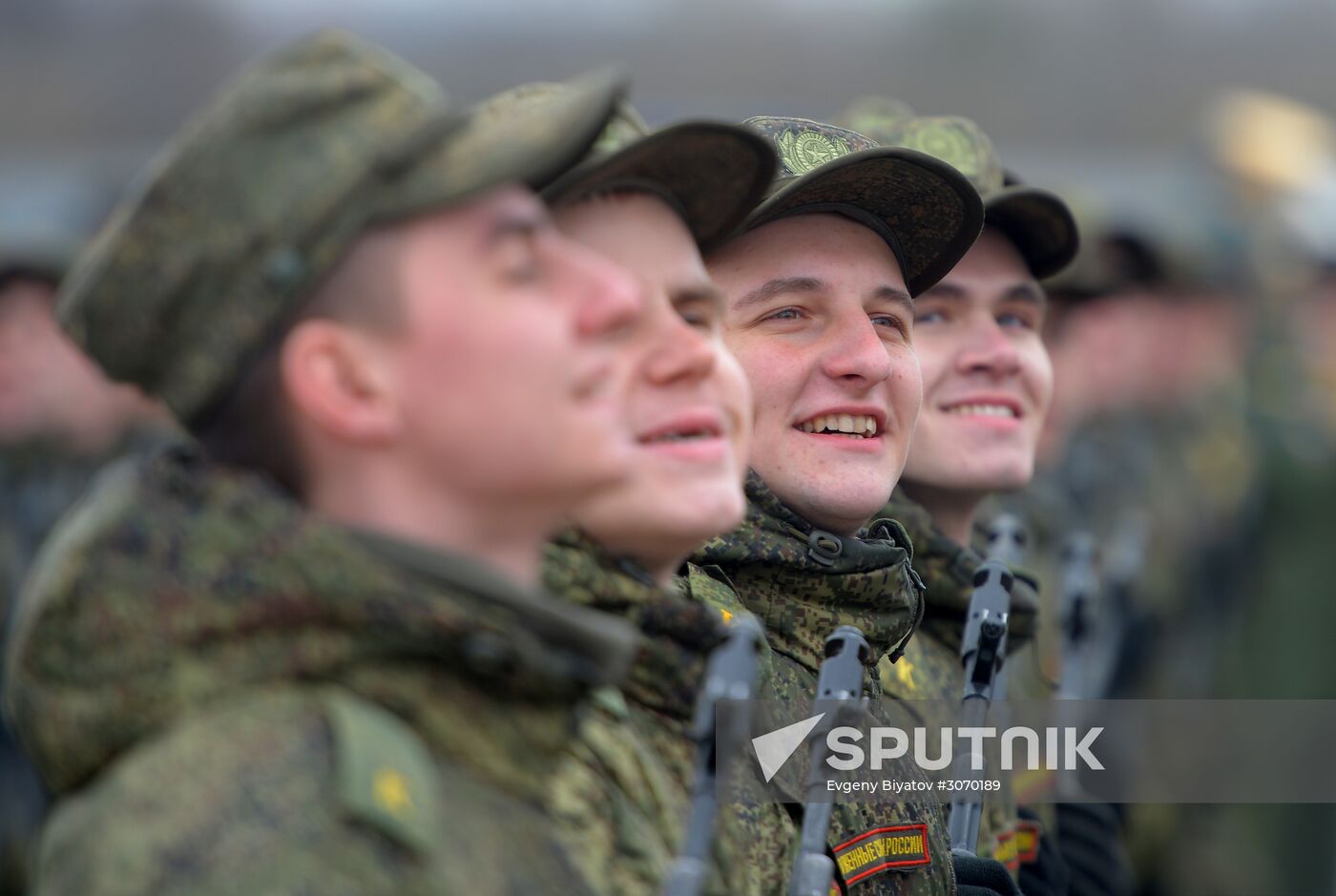 Joint Victory Day drills of combined parade unit, mechanized column and lineup of aircraft
