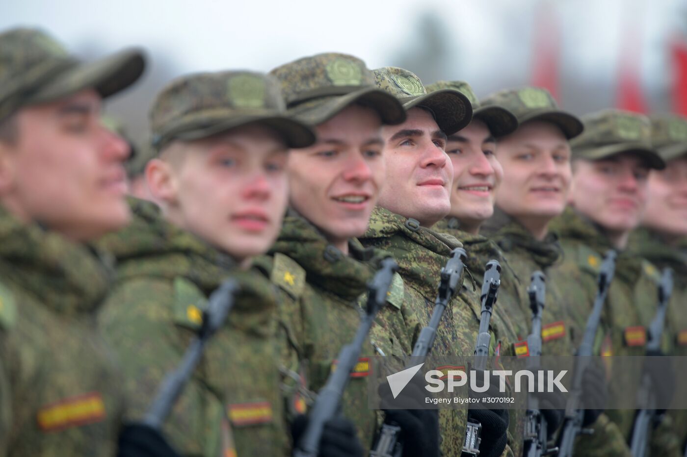 Joint Victory Day drills of combined parade unit, mechanized column and lineup of aircraft