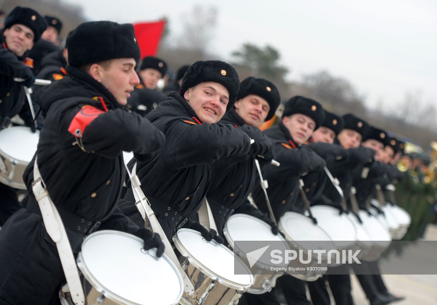 Joint Victory Day drills of combined parade unit, mechanized column and lineup of aircraft