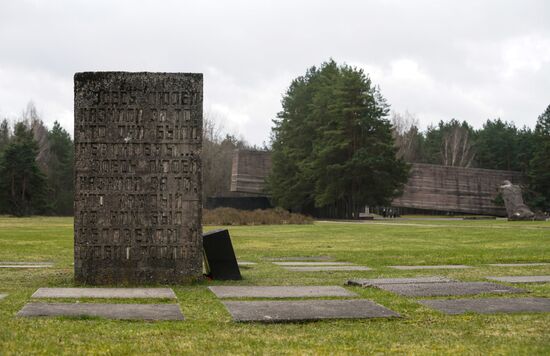 Memorial event at Salaspils Concentration Camp Memorial in Latvia