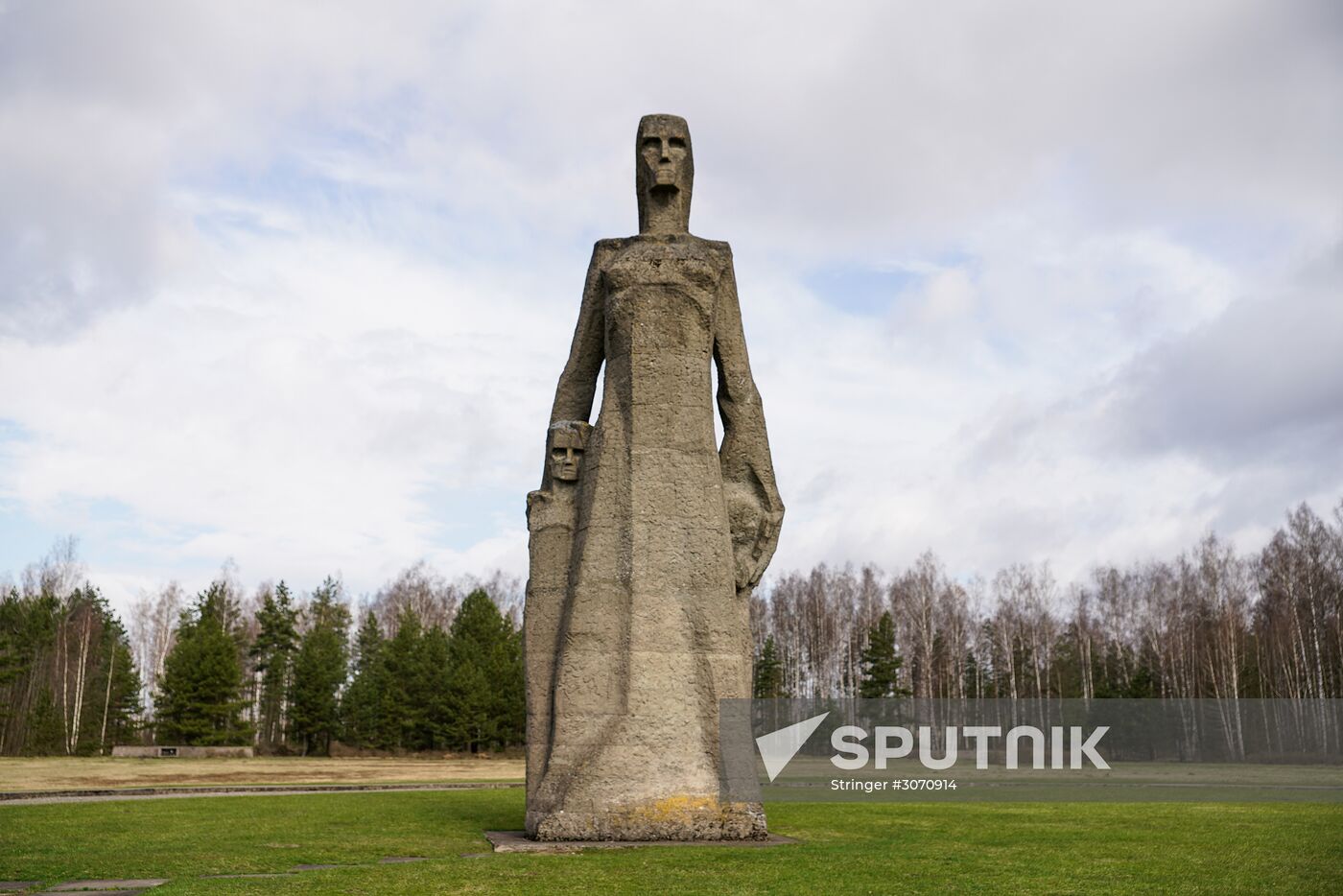 Memorial event at Salaspils Concentration Camp Memorial in Latvia