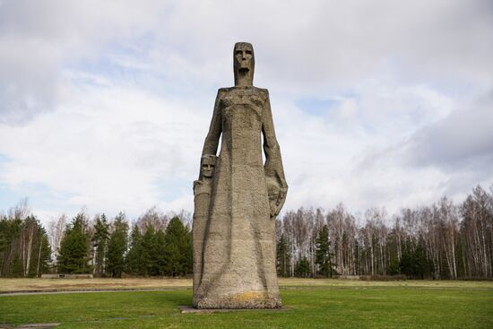 Memorial event at Salaspils Concentration Camp Memorial in Latvia