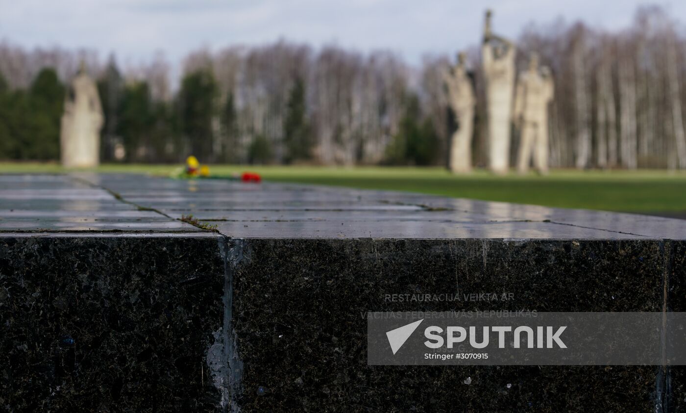Memorial event at Salaspils Concentration Camp Memorial in Latvia
