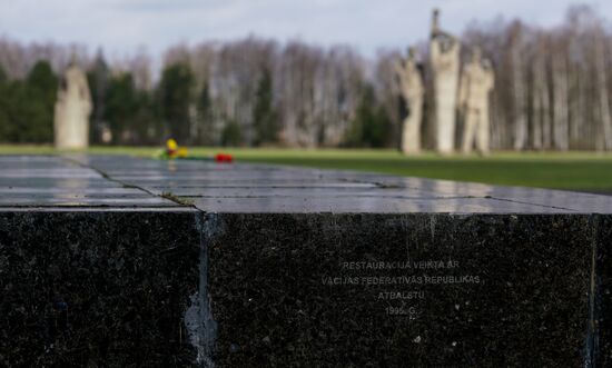 Memorial event at Salaspils Concentration Camp Memorial in Latvia