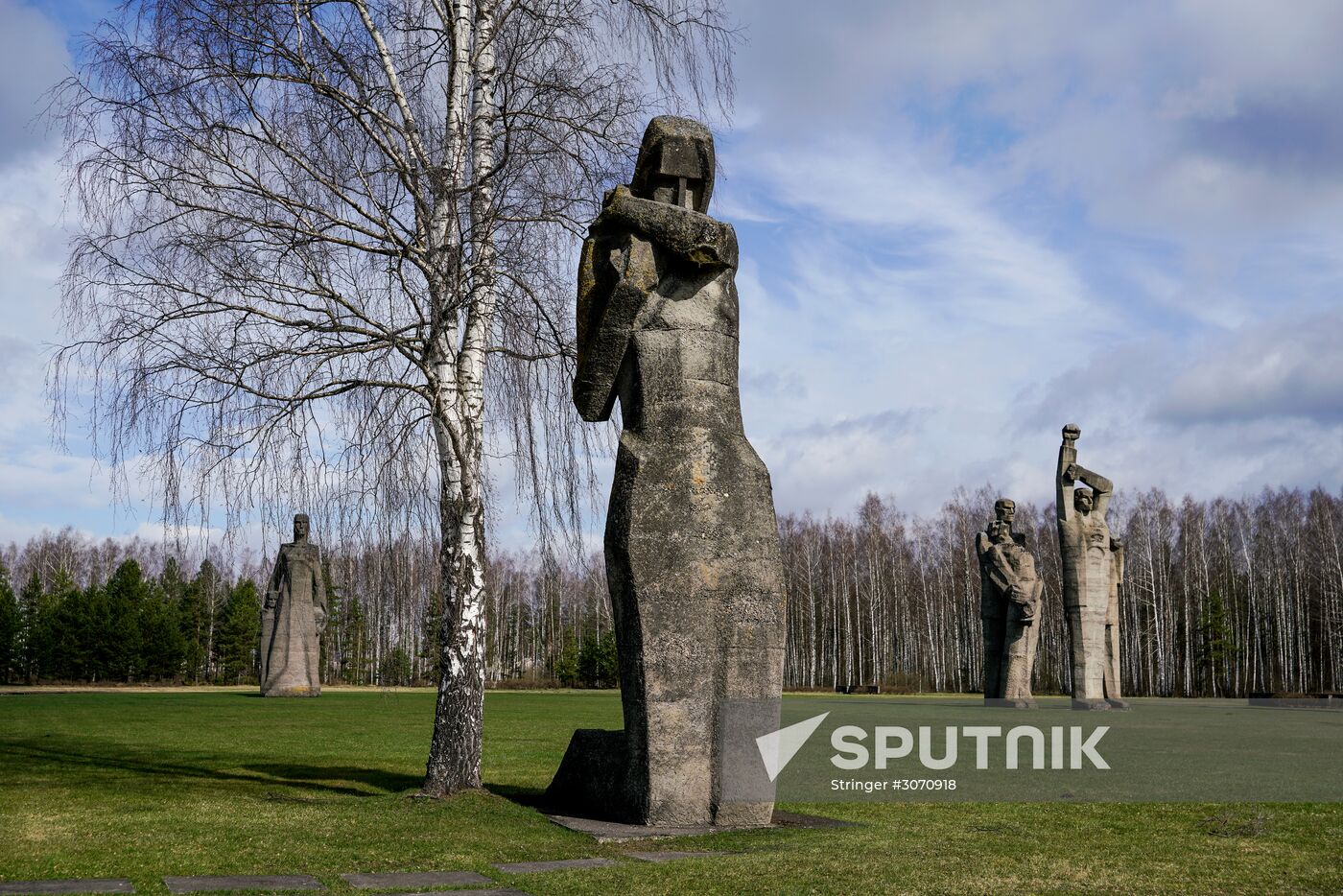 Memorial event at Salaspils Concentration Camp Memorial in Latvia