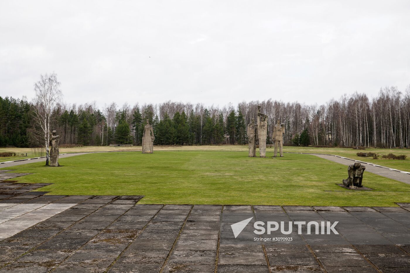 Memorial event at Salaspils Concentration Camp Memorial in Latvia