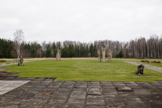 Memorial event at Salaspils Concentration Camp Memorial in Latvia