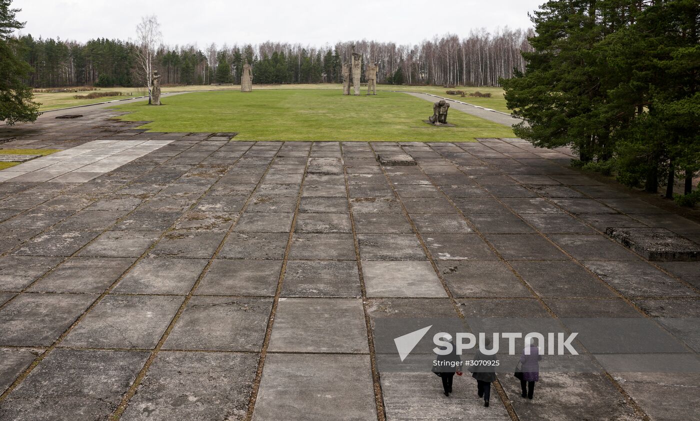 Memorial event at Salaspils Concentration Camp Memorial in Latvia