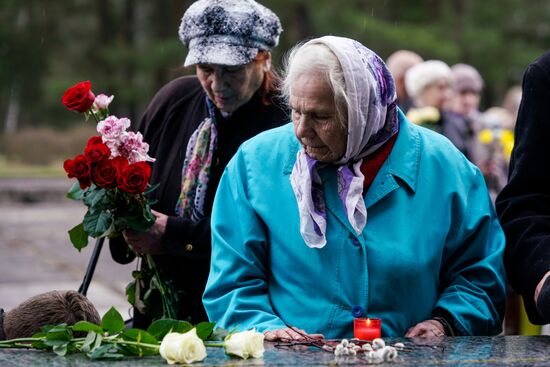 Memorial event at Salaspils Concentration Camp Memorial in Latvia