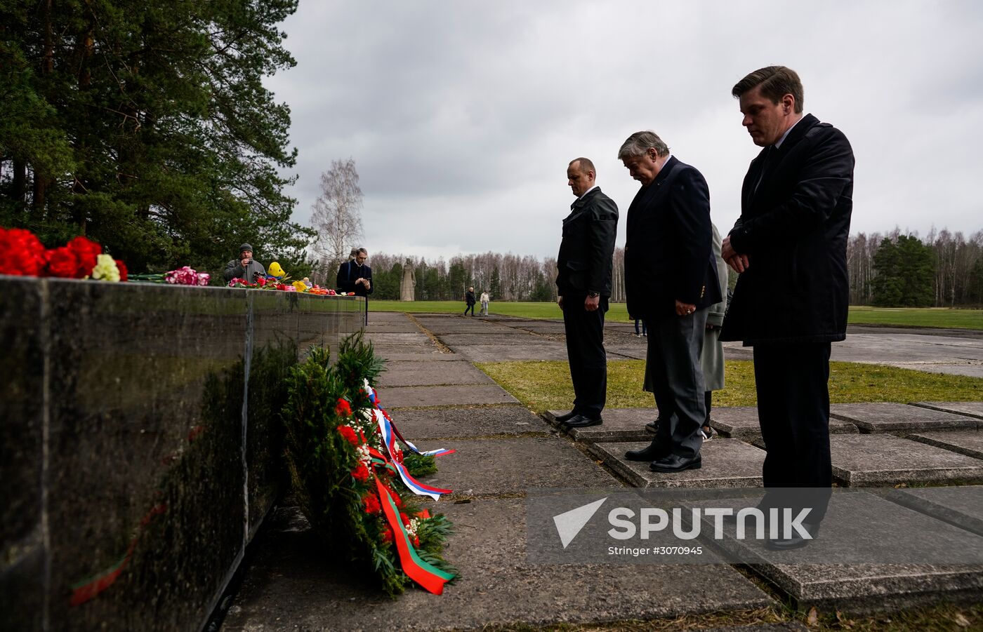 Memorial ceremony at Salaspils Concentration Camp Memorial in Latvia