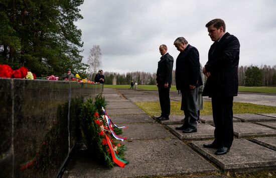 Memorial ceremony at Salaspils Concentration Camp Memorial in Latvia