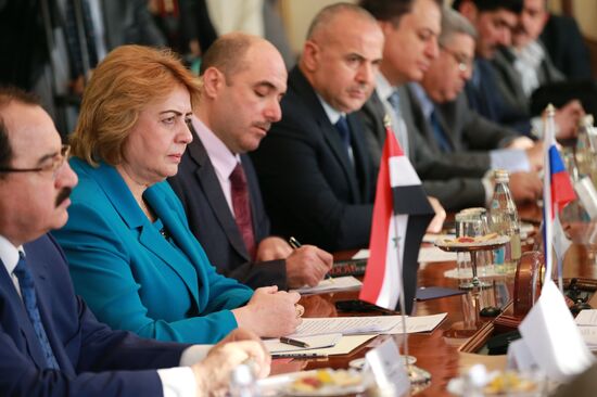 Russian Federation Council Speaker Valentina Matviyenko meets with Speaker of the People's Council of Syria Hadiya Khalaf Abbas