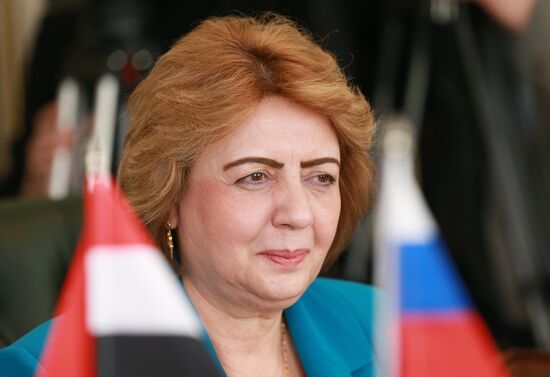 Russian Federation Council Speaker Valentina Matviyenko meets with Speaker of the People's Council of Syria Hadiya Khalaf Abbas