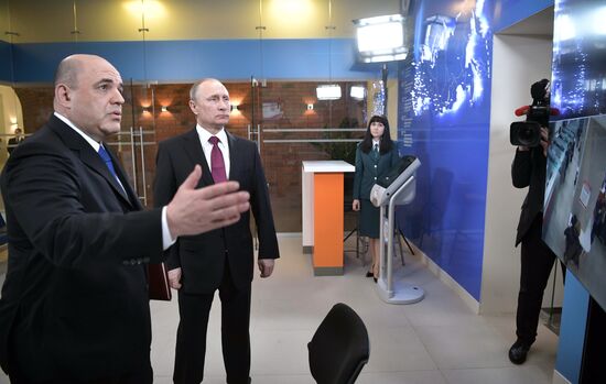 Russian President Vladimir Putin visits Federal Tax Service