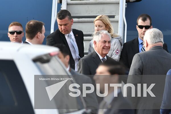 US Secretary of State Rex Tillerson arrives on a working visit to Russia