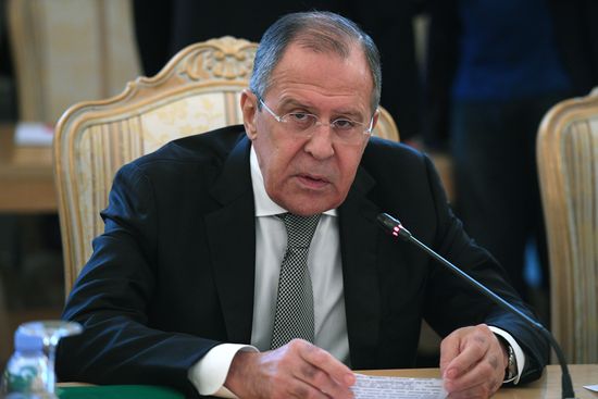 Talks between Foreign Minister Sergei Lavrov and US Secretary of State Rex W. Tillerson
