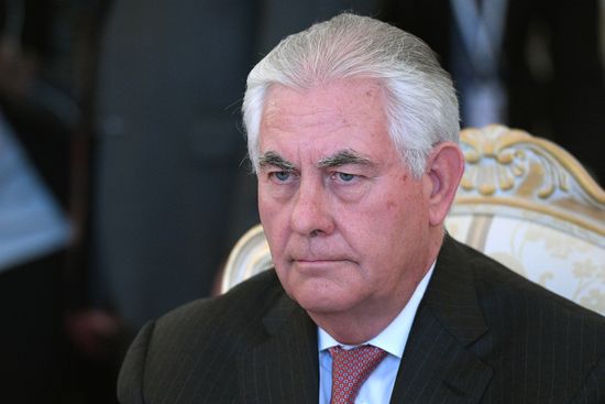 Talks between Foreign Minister Sergei Lavrov and US Secretary of State Rex W. Tillerson